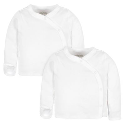 2-Pack Baby Neutral White Long Sleeve Side Snap Tee- White