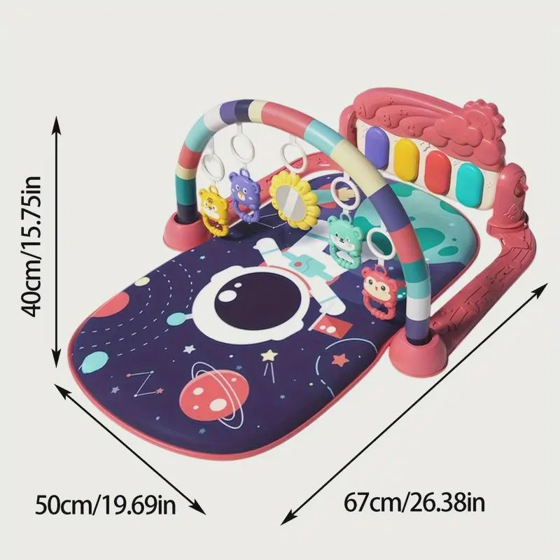 Interactive Youngsters Play Mat with Music &amp; Lights - Fun Tummy Time Activity Gym for Youngsters to 12 Months - pink