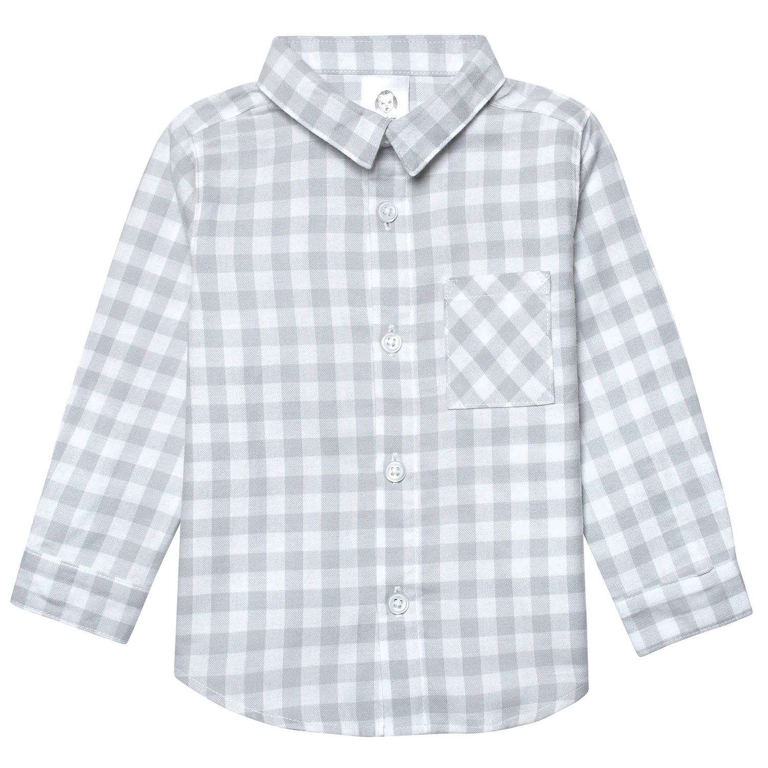 Infant &amp; Toddler Boys Gray Plaid Woven Plaid Shirt - grey, Size: 2T