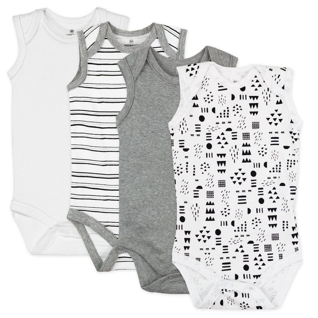 4-Pack Organic Cotton Sleeveless Bodysuits, Size: NB