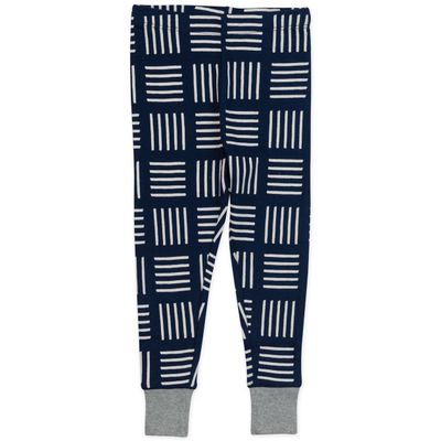 2-PIECE ORGANIC COTTON PAJAMAS (square dark navy)
