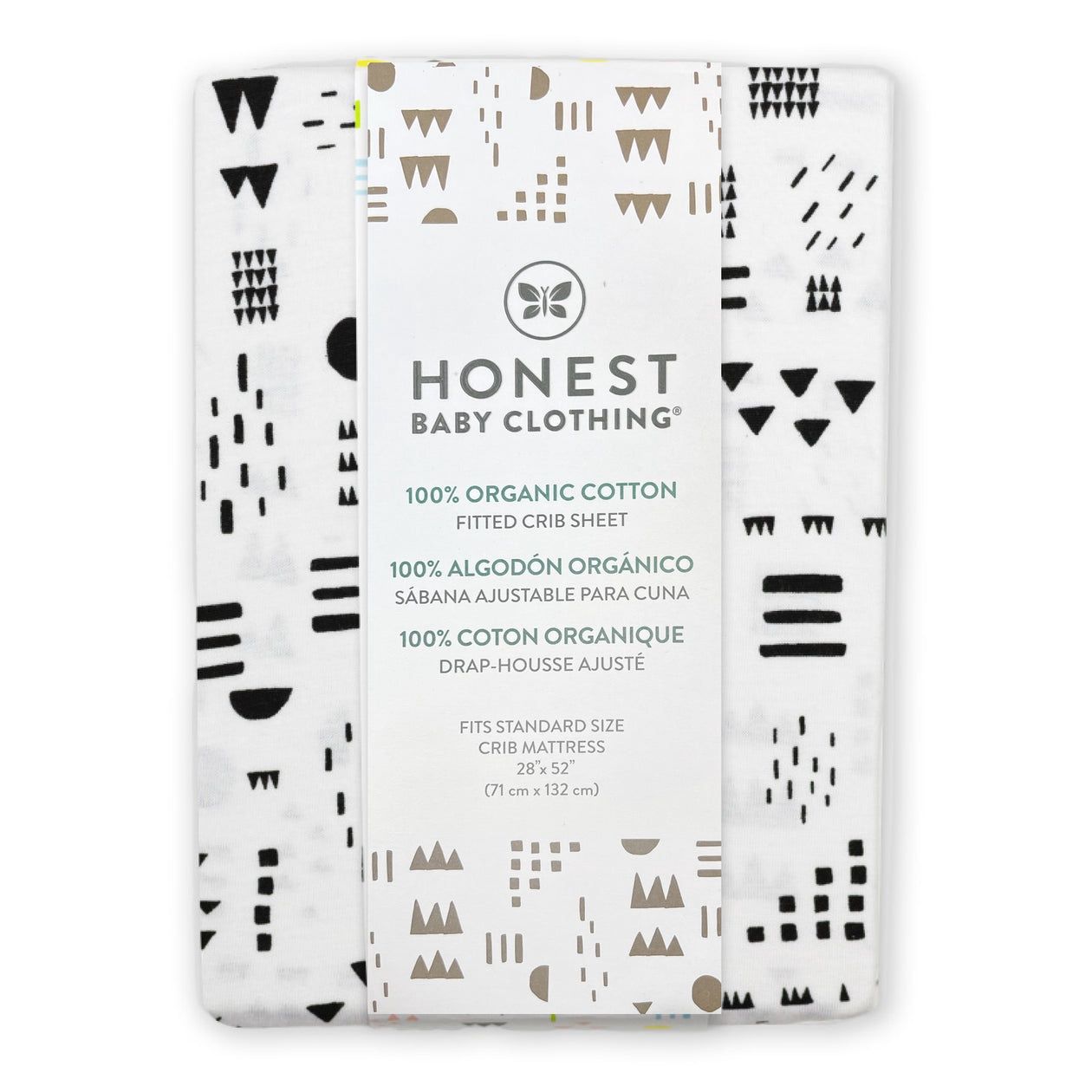 2-Pack Organic Cotton Fitted Crib Sheets - grey