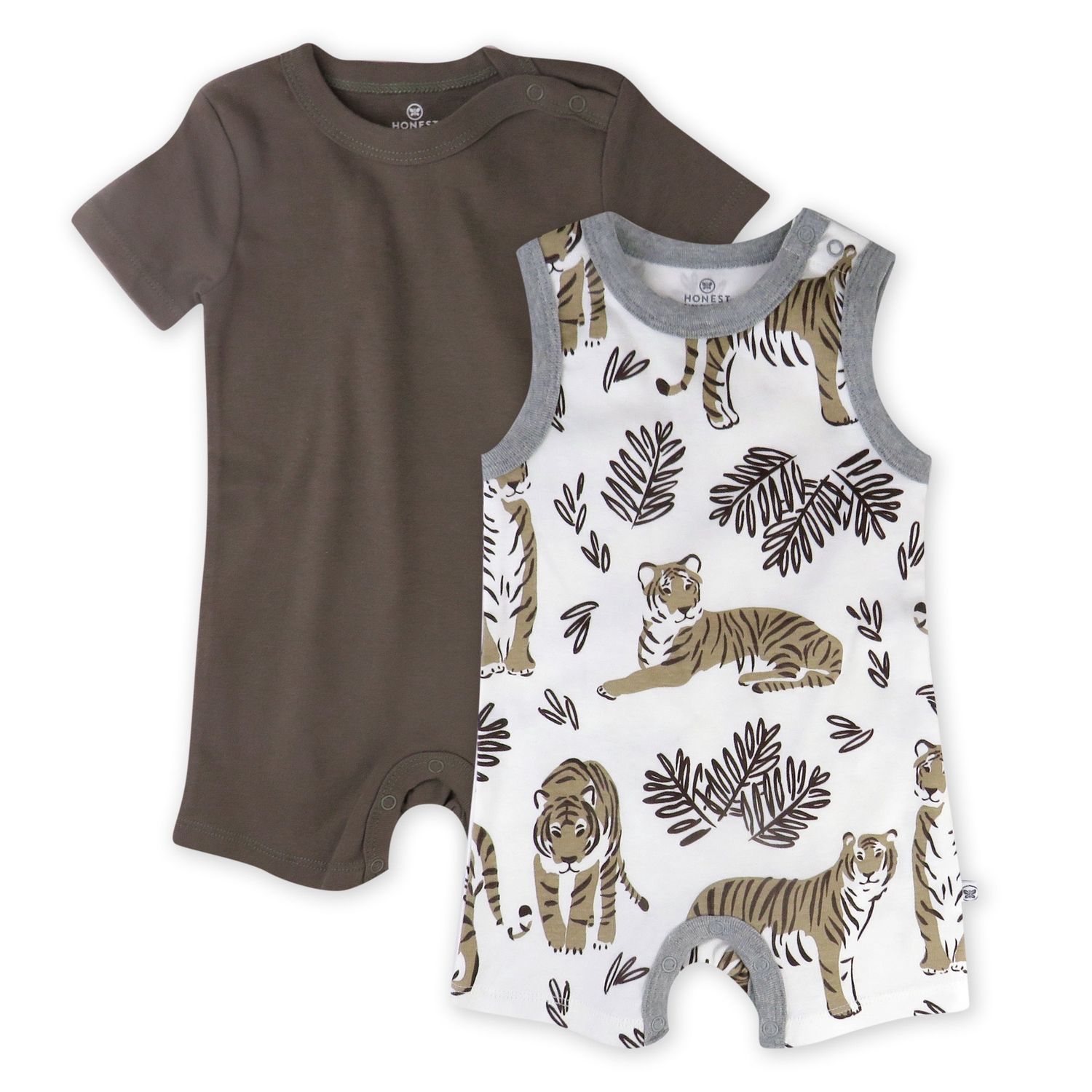 Organic Cotton Jumpsuit Romper Set- Tiger Club, Size: 0-3M