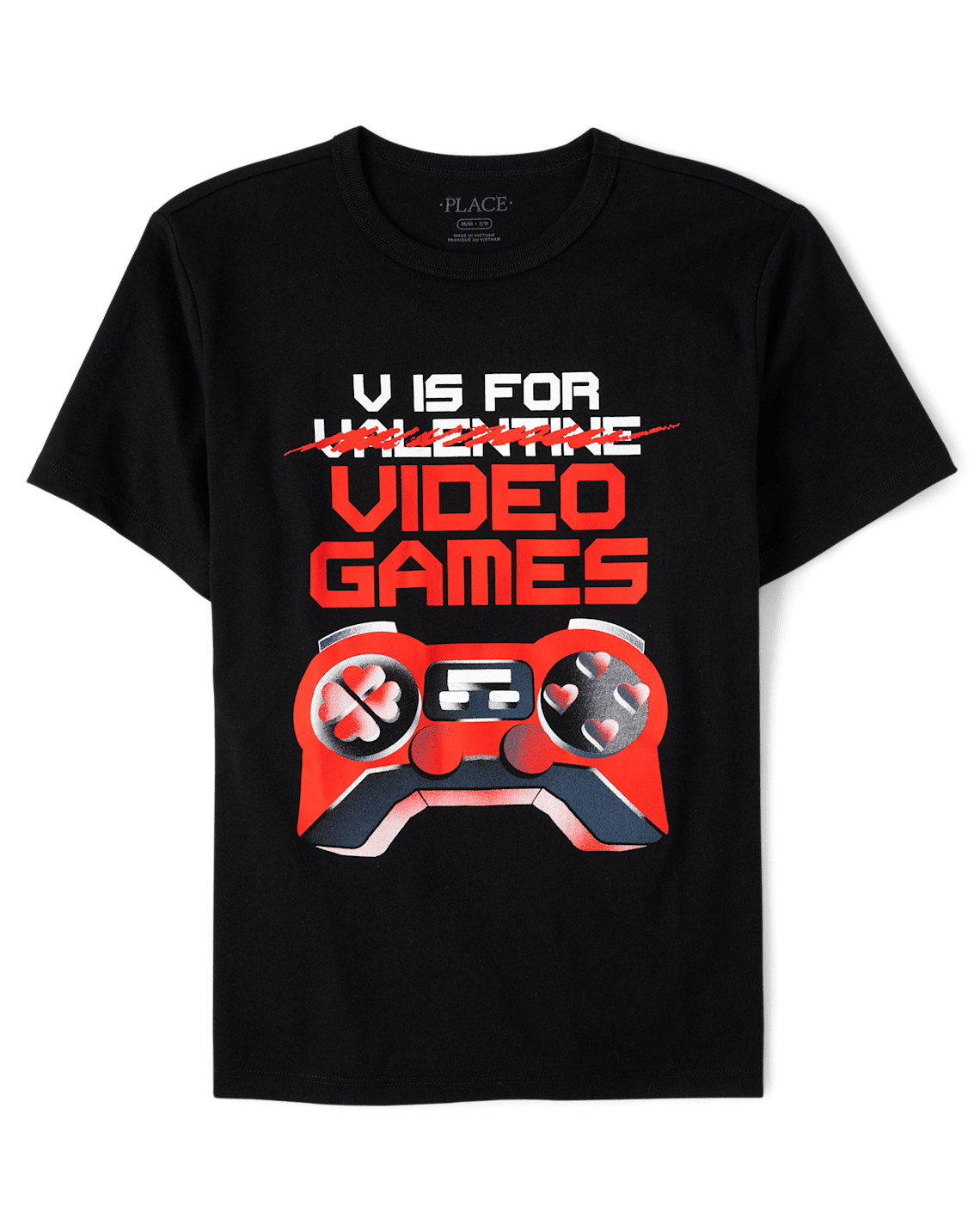Boys V For Video Games Graphic Tee - black, Size: 4