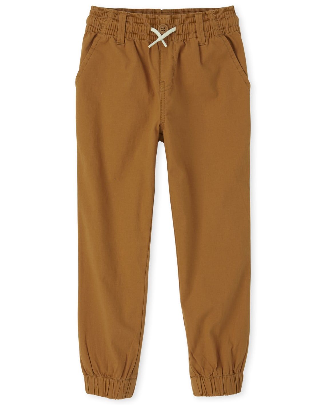 Boys Stretch Pull On Jogger Pants - brown, Size: 14