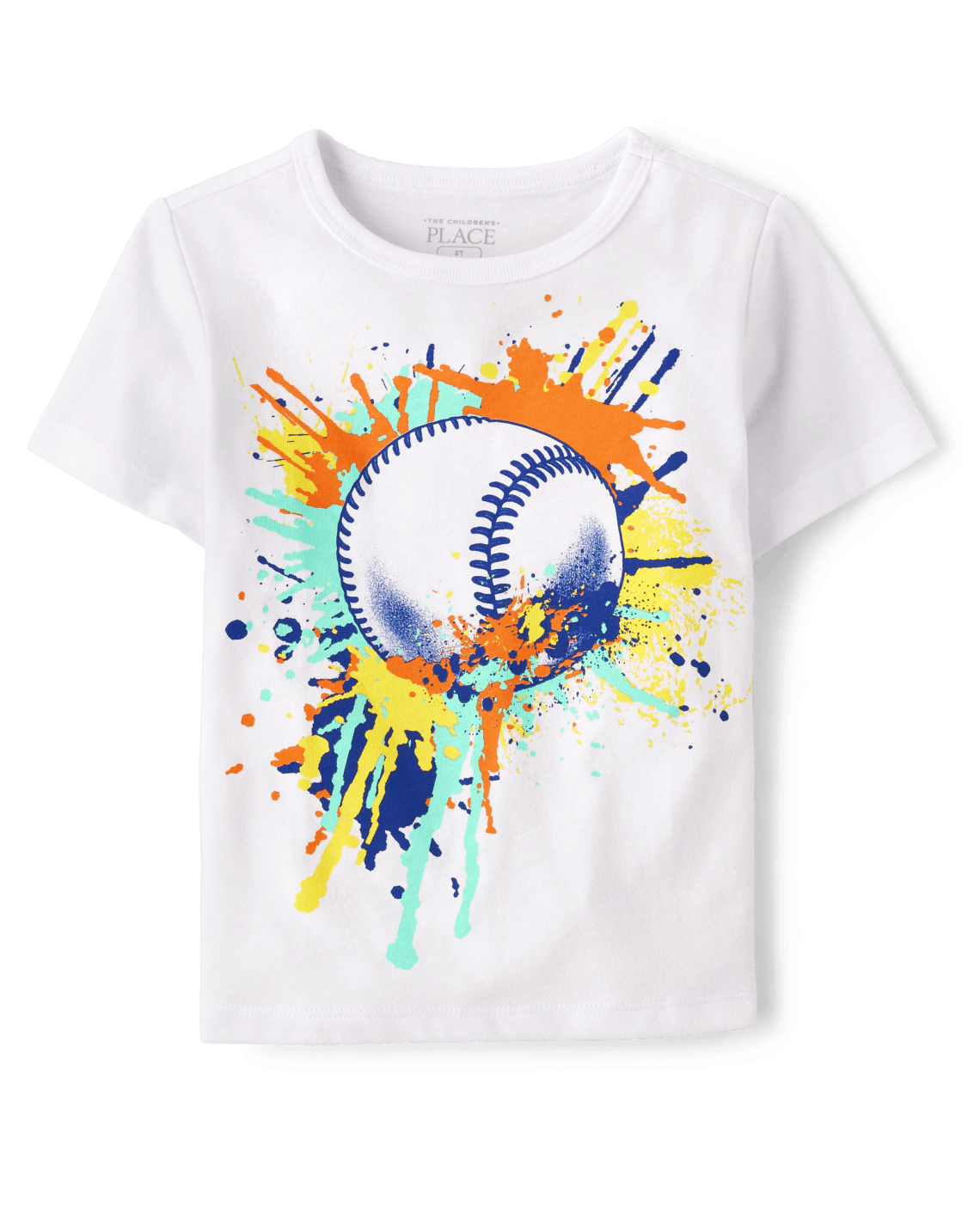 Baby And Toddler Boys Baseball Paint Splatter Graphic Tee - white, Size: 18-24M