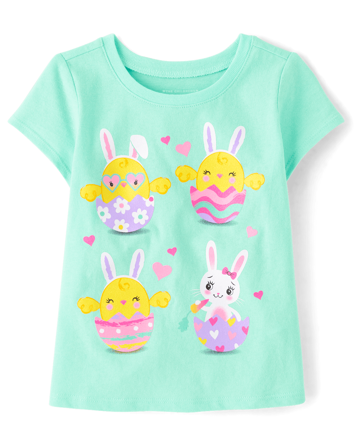 Baby And Toddler Girls Easter Eggs Graphic Tee - aqua, Size: 12-18M