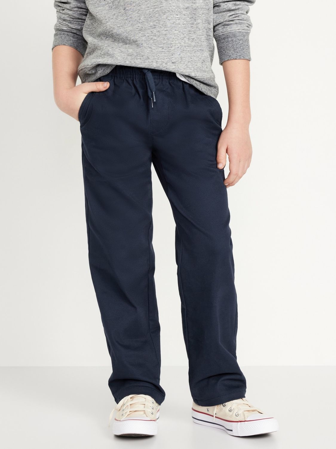 Straight Leg Pull On Pants for Boys, Size: Med