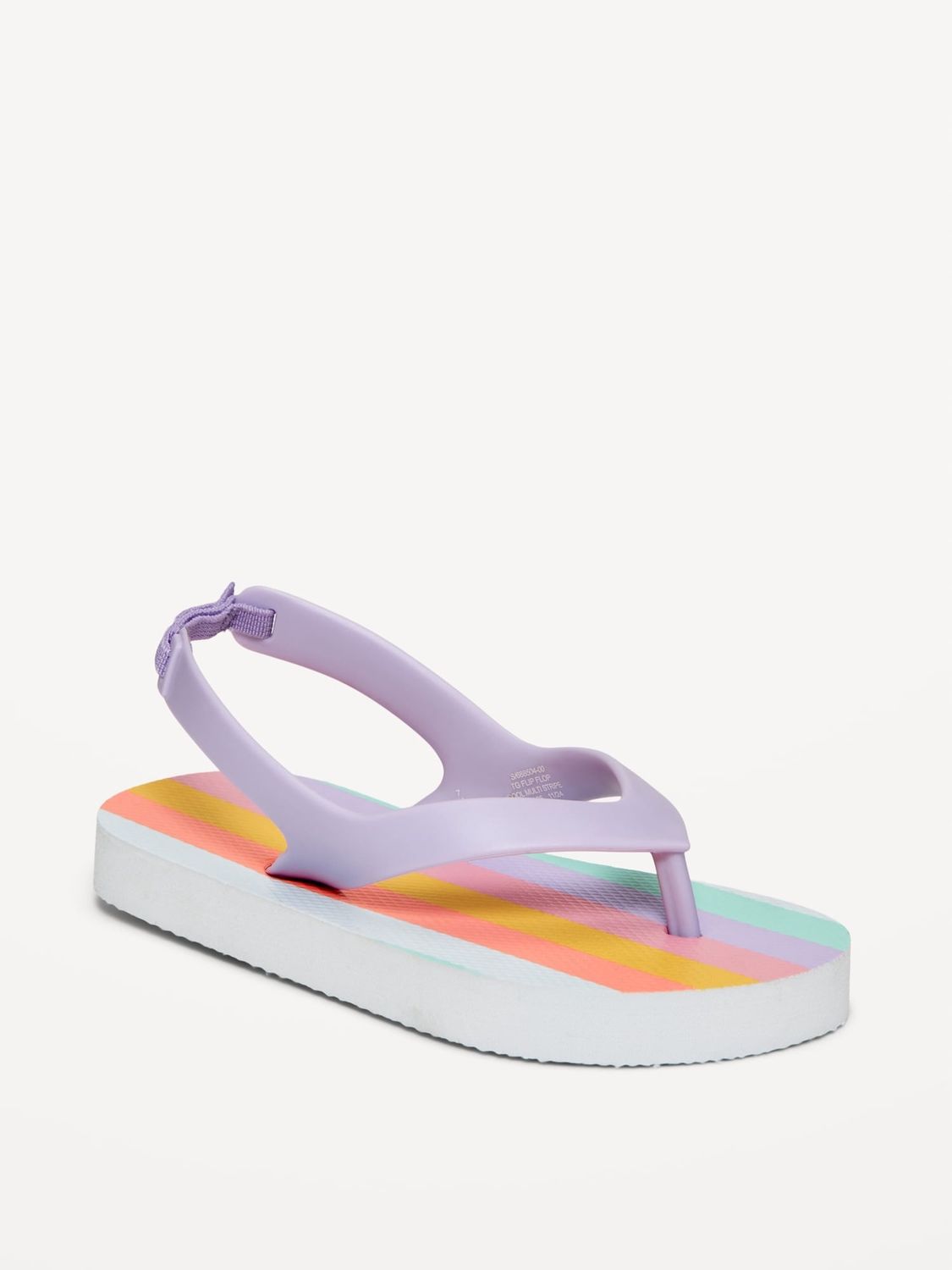 Flip-Flop Sandals for Toddler Girls- Multi Stripe, Size: 5