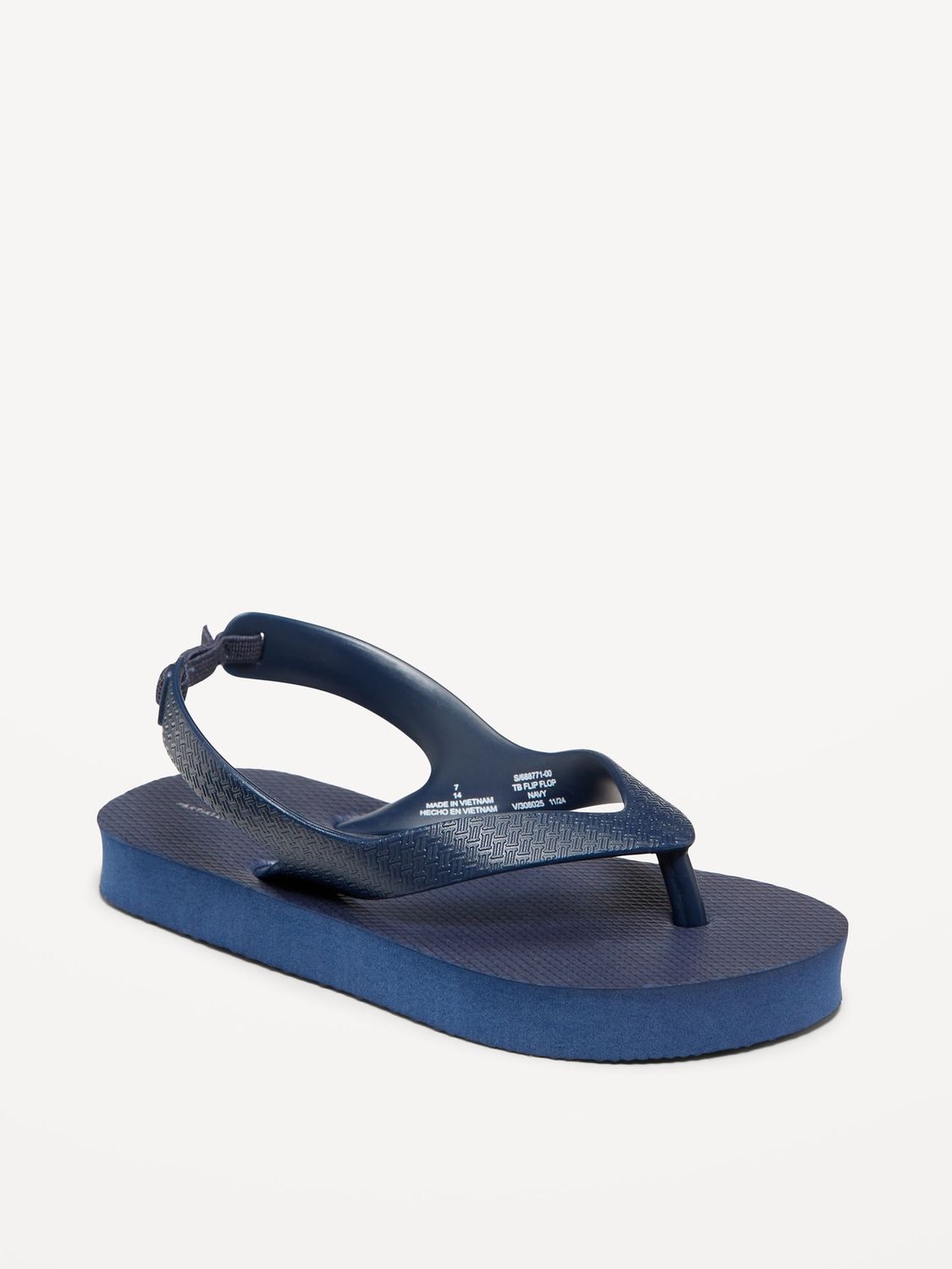 Flip-Flop Sandals for Toddler Boys- navy blue, Size: 5