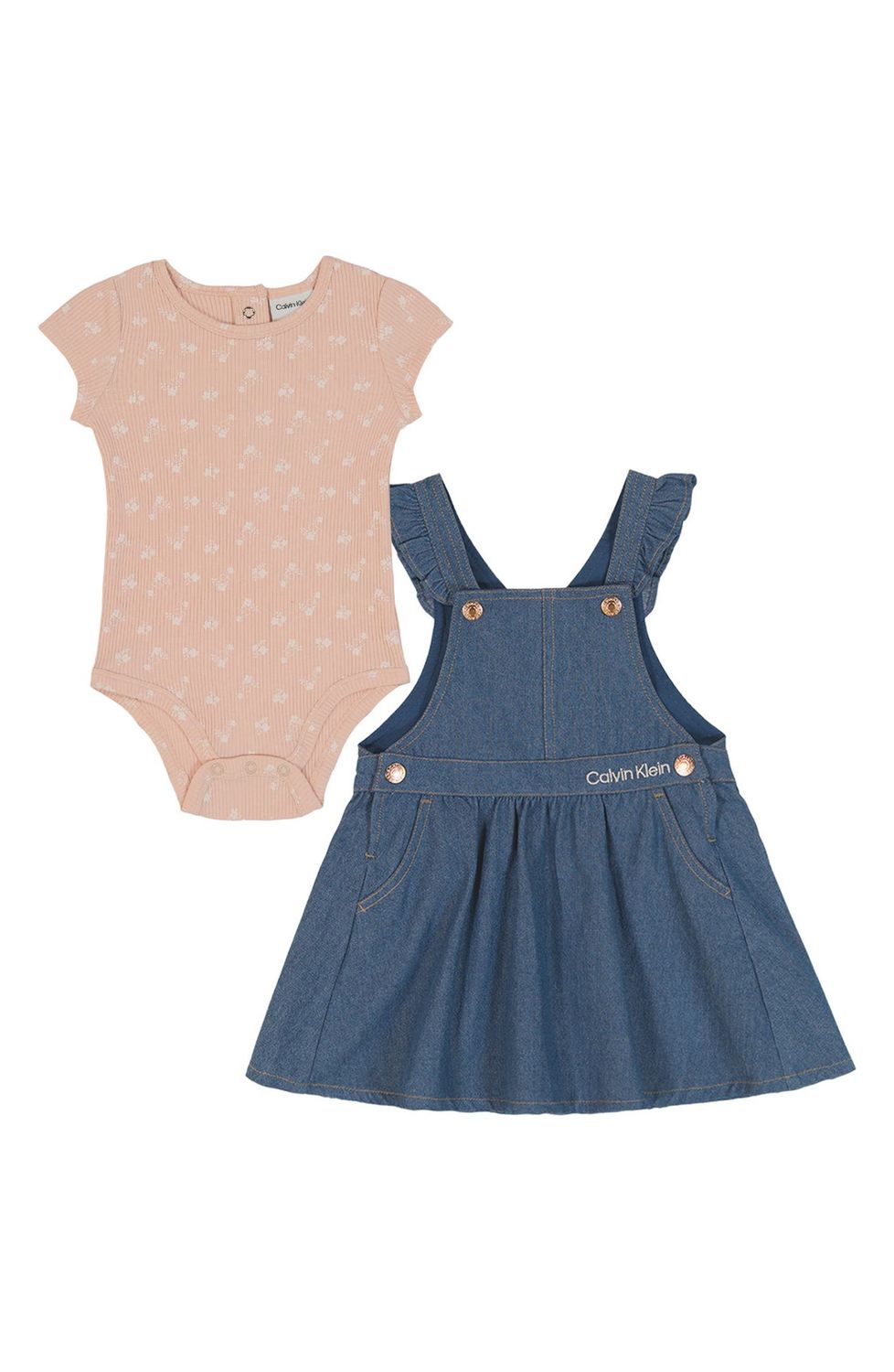 Calvin Klein Ribbed Bodysuit &amp; Dress Set, Size: 18M