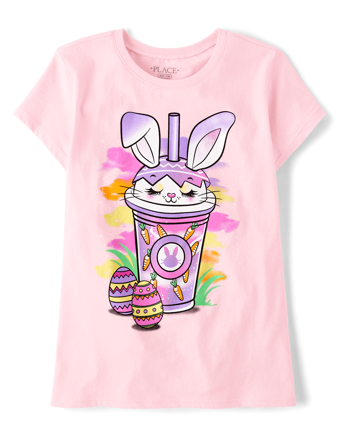 Girls Easter Milkshake Graphic Tee - pink, Size: 4