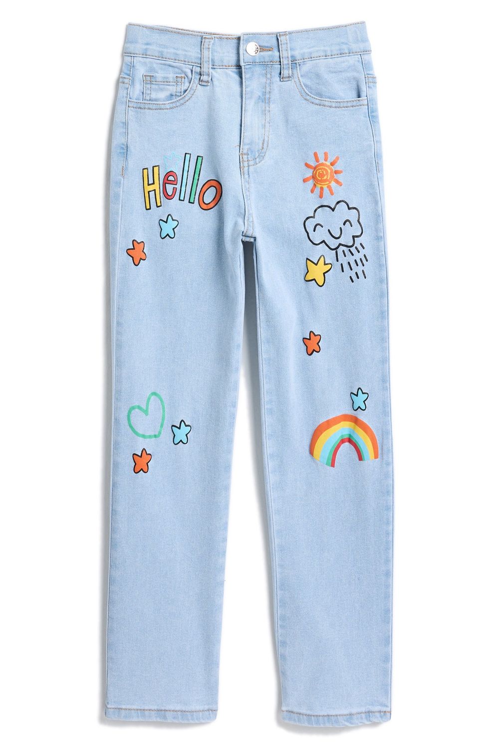 Kids&#39; Graphic Print Jeans, Size: 8