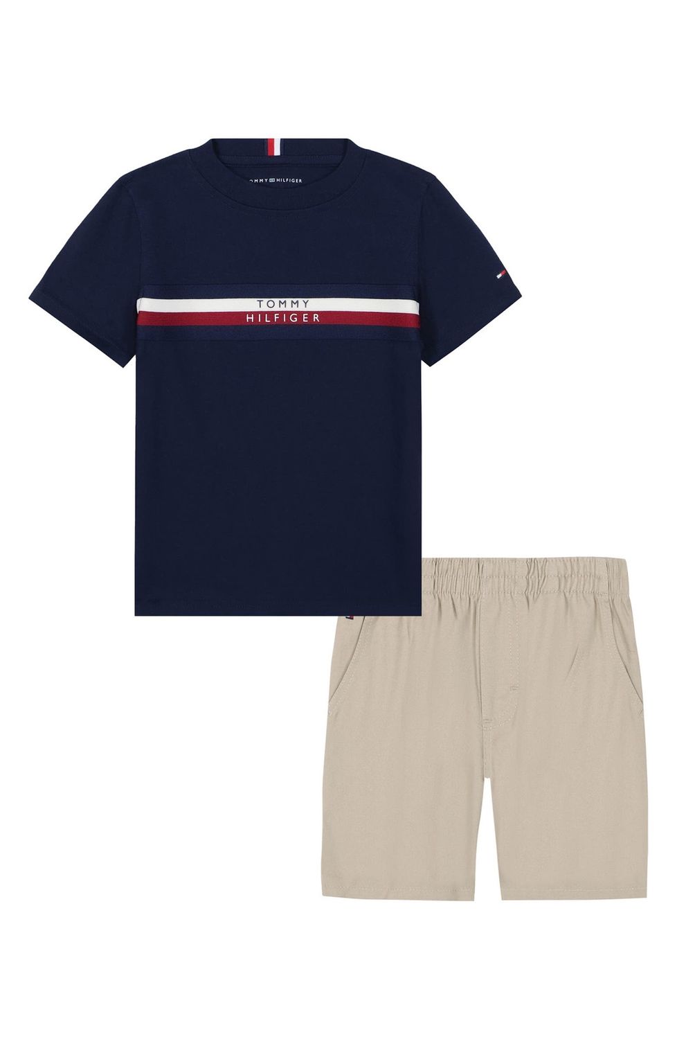 Kids&#39; Logo Crew Tee &amp; Cotton Twill Shorts, Size: 3T