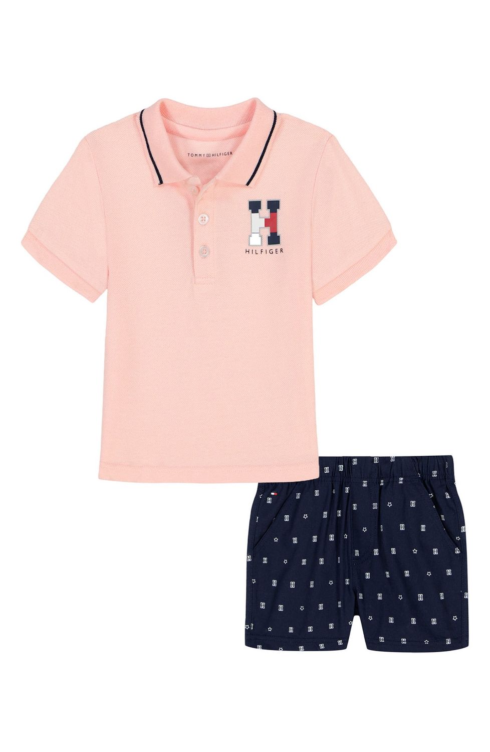 Polo &amp; Shorts Set - Pink/Navy, Size: 24M