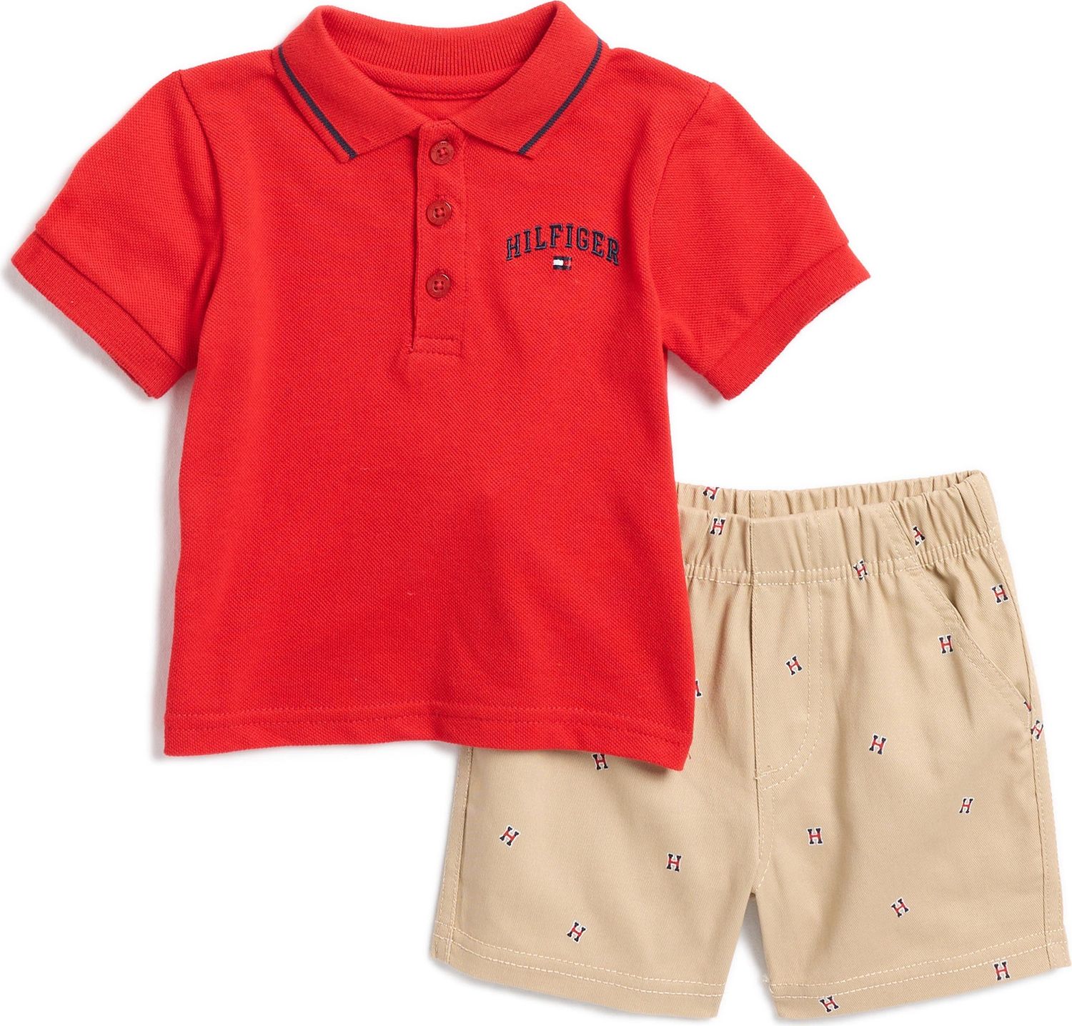 Logo Polo &amp; Pull-On Shorts Set, Size: 12M