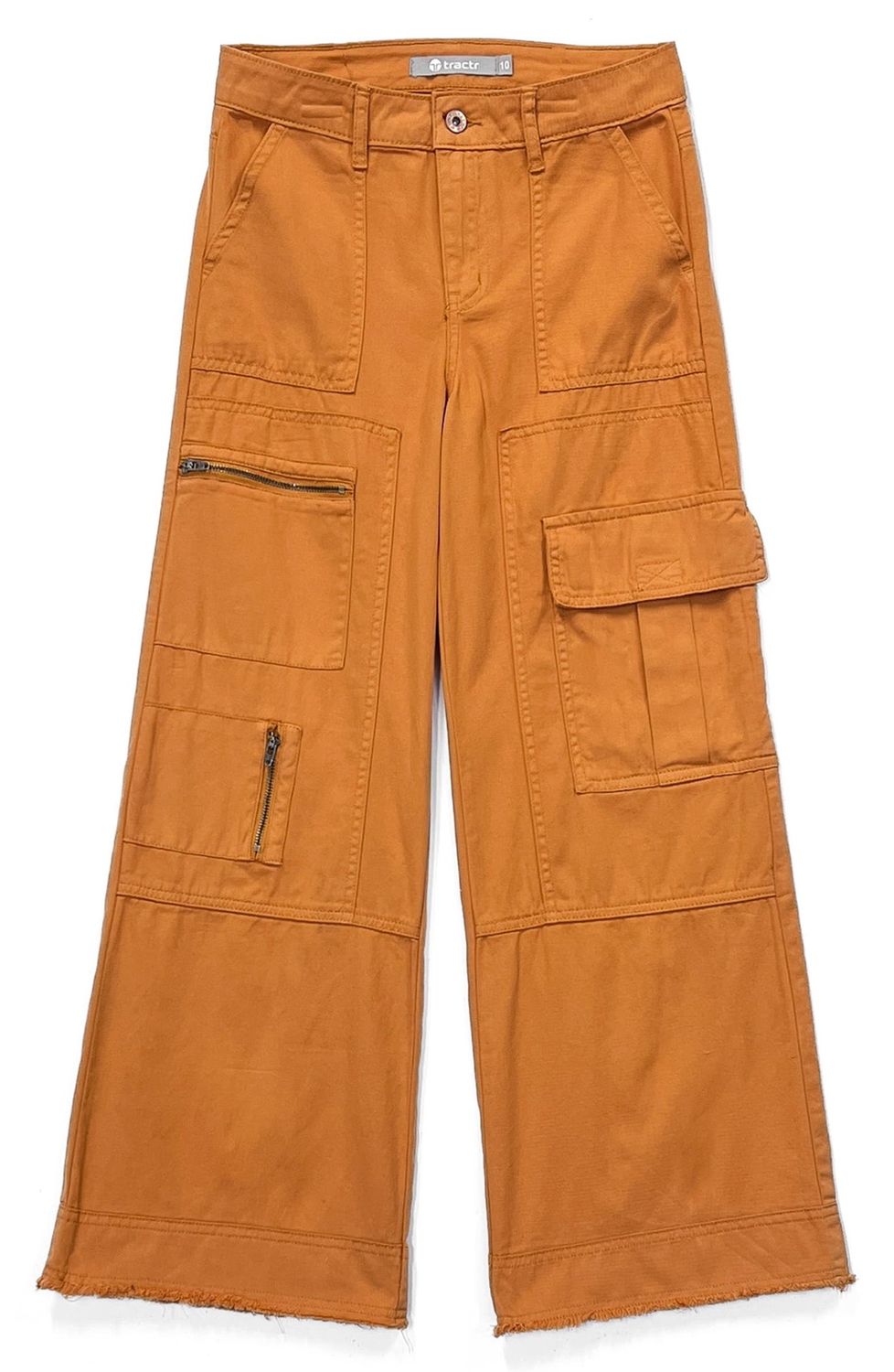 Kids&#39; Wide Leg Cargo Pants - Orange, Size: 14