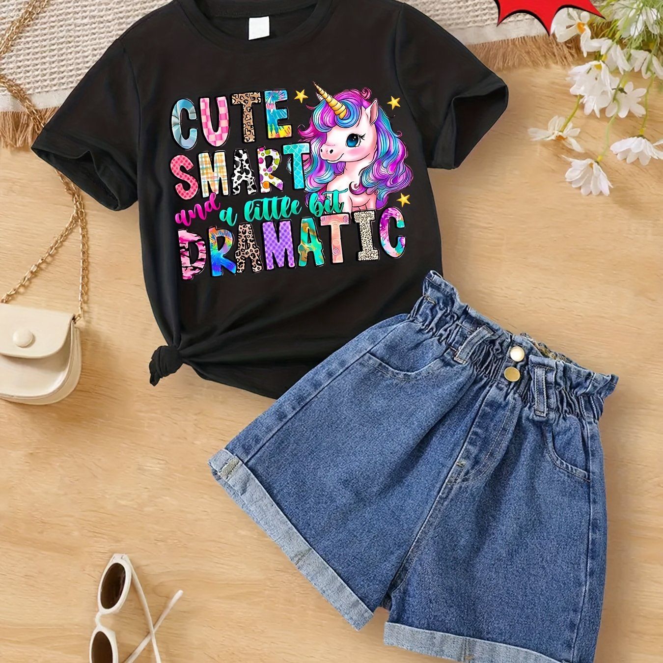 Cute Smart &amp; a Little Bit Dramatic Unicorn Graphic Girls&#39;, Size: 3-4Y