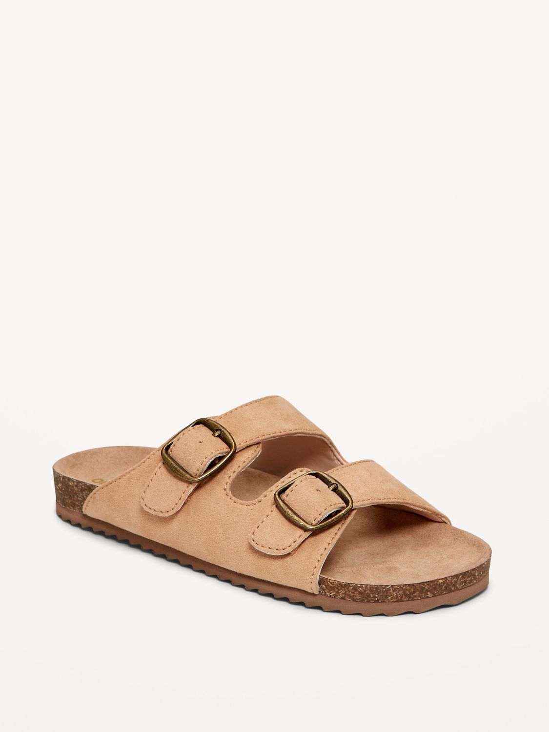 Faux-Suede Buckled Strap Sandals for Girls - Tan, Style: 12