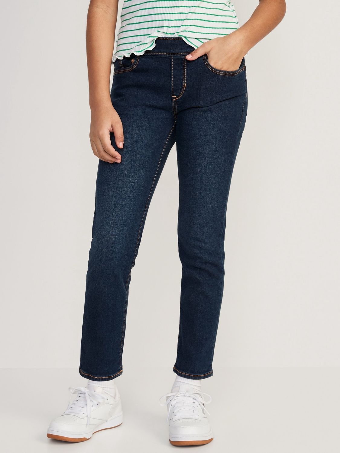 Wow Skinny Pull-On Jeans for Girls - Dark Wash, Size: Lg (10-12)