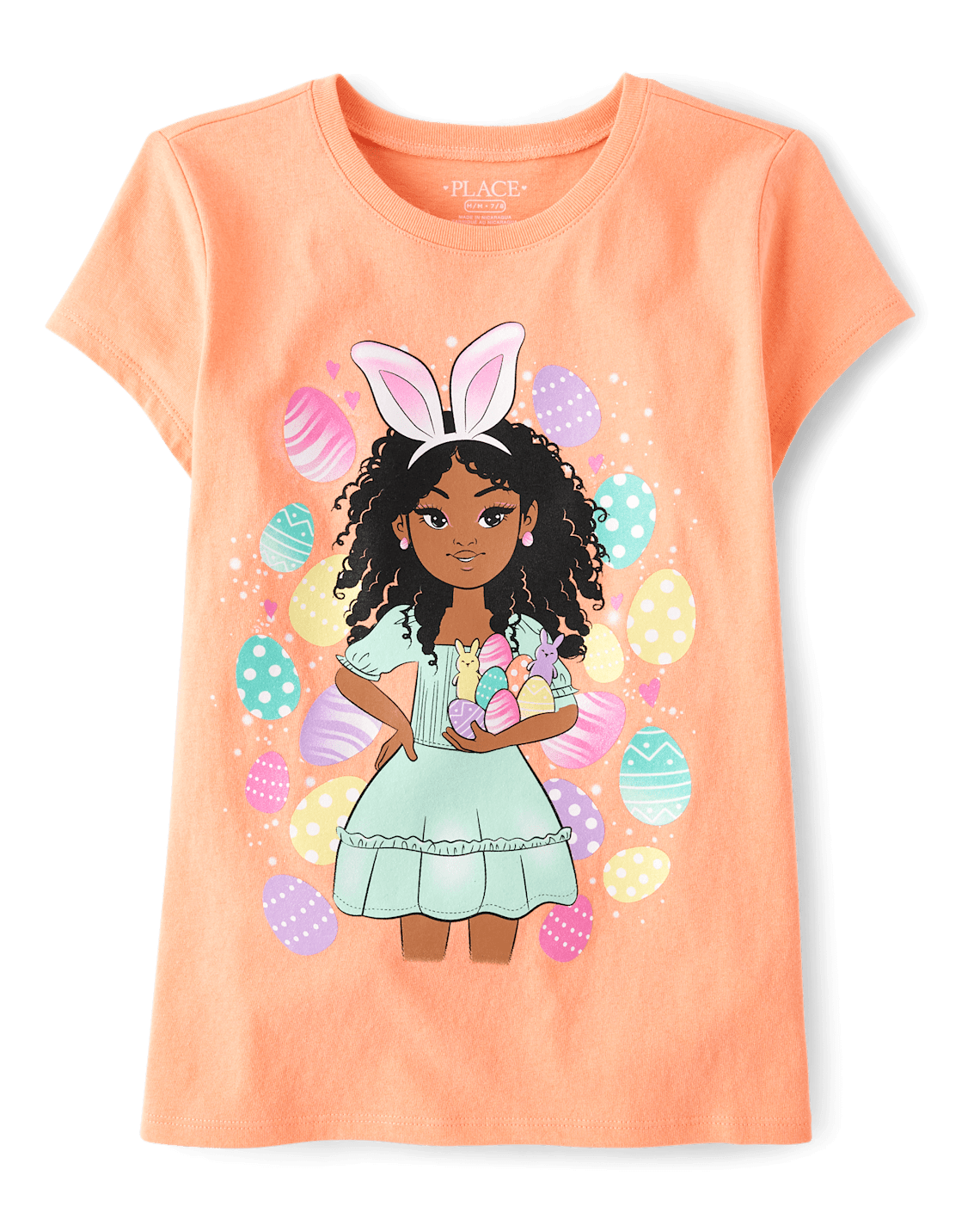 Girls Easter Girl Graphic Tee - coral, Size: 2T
