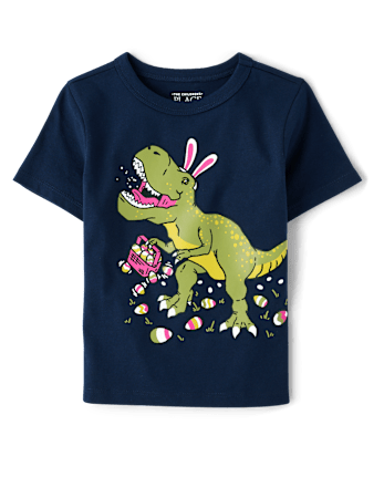 Baby And Toddler Boys Easter Dino Graphic Tee - blue, Size: 12-18M