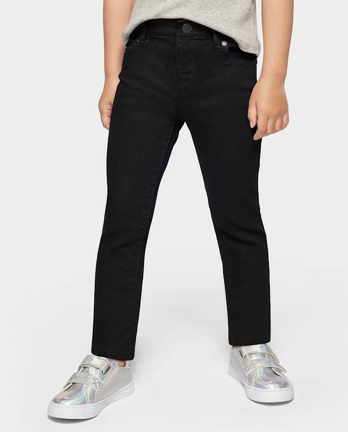 Baby And Toddler Girls Skinny Jeans - denim, Color: Black Wash, Size: 9-12M
