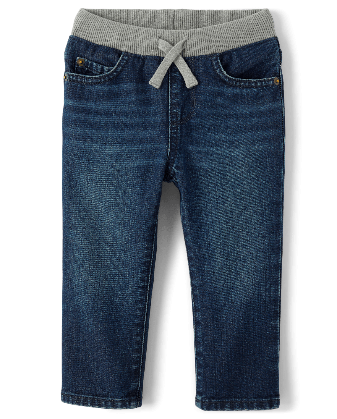 Baby And Toddler Boys Pull On Straight Jeans, Size: 2T, Color: Dark Wash