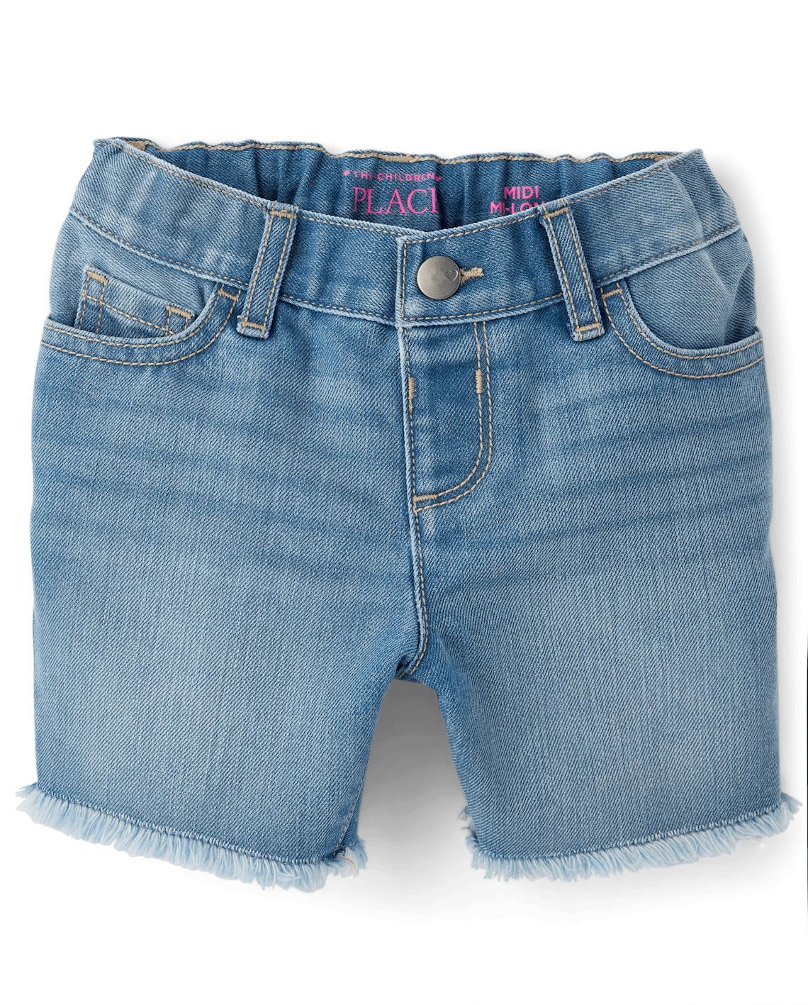 Baby And Toddler Girls Denim Midi Shorts, Size: 12-18M, Color: Serena Wash