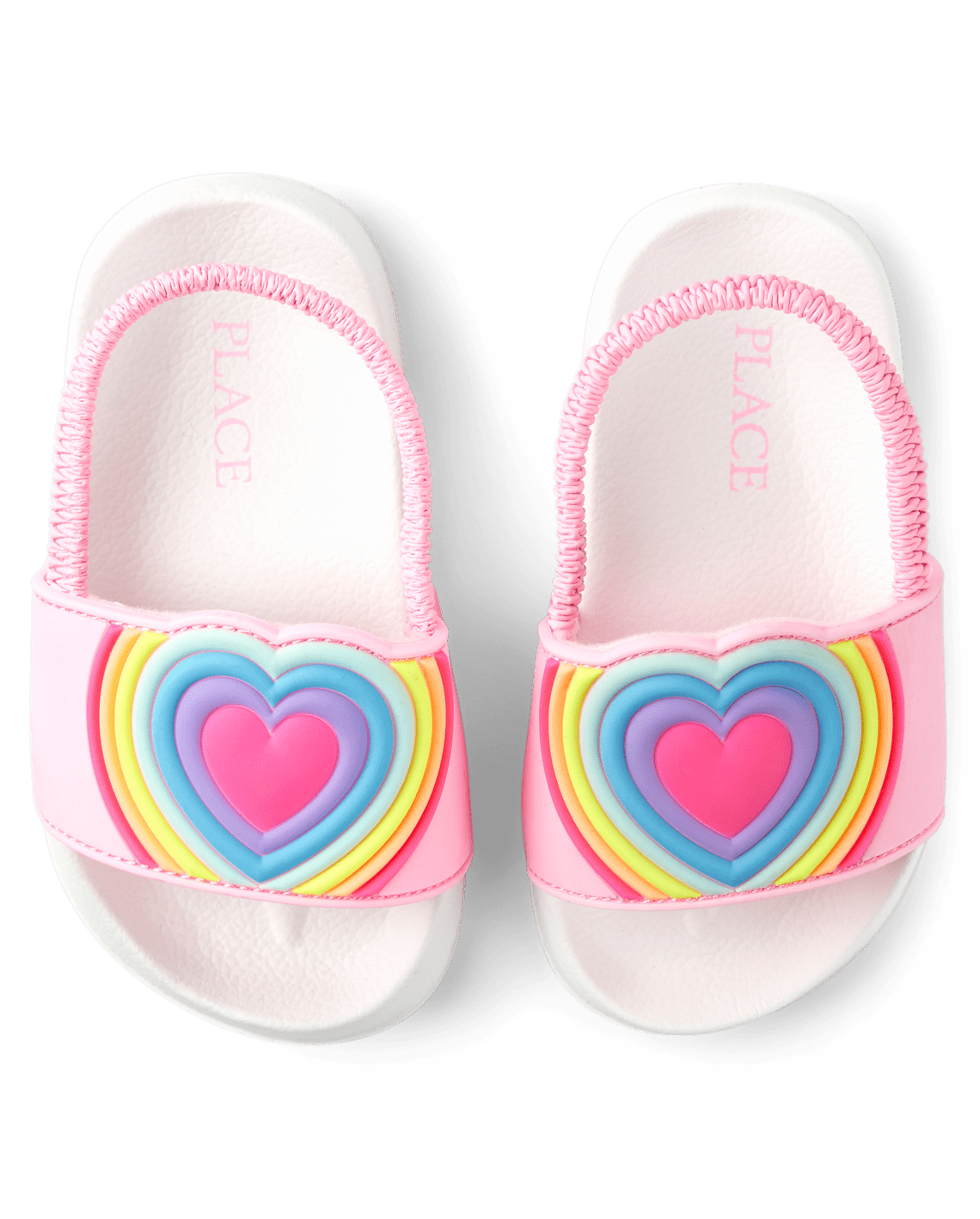 Toddler Girls Rainbow Heart Slides, Size: Toddler 5