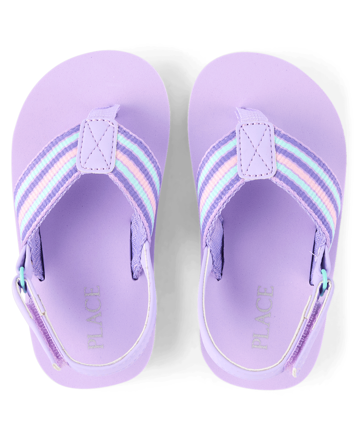 Toddler Girls Striped Flip Flops, Size: Toddler 4-5, Color: Lilac