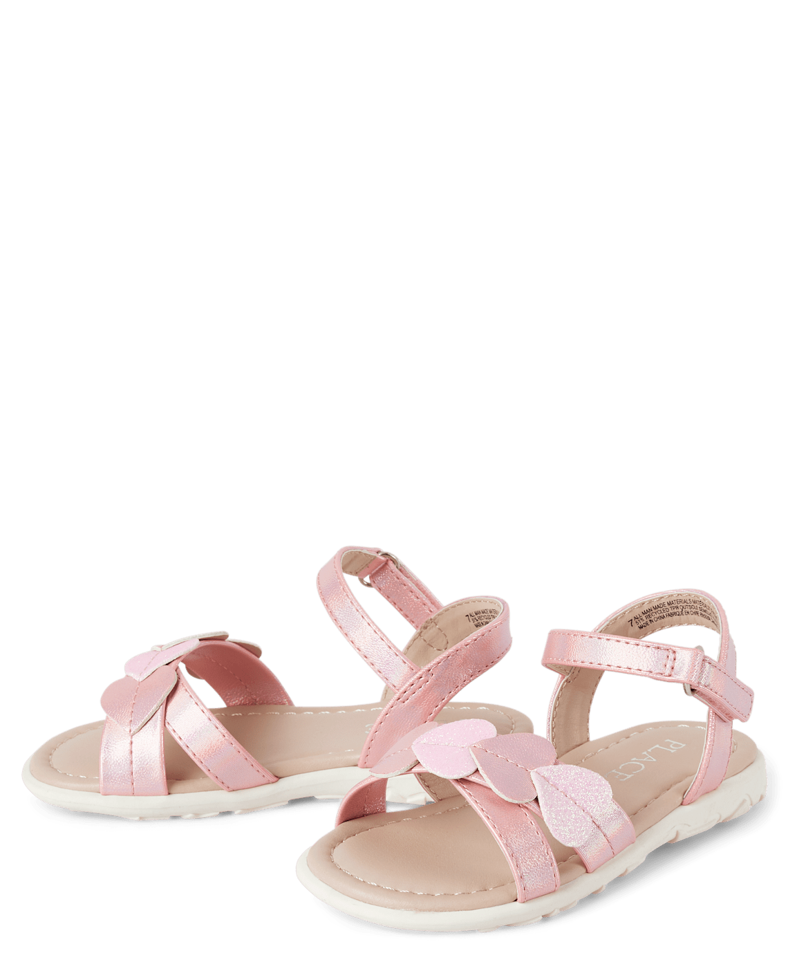 Toddler Girls Glitter Heart Sandals - pink, Size: Toddler 6