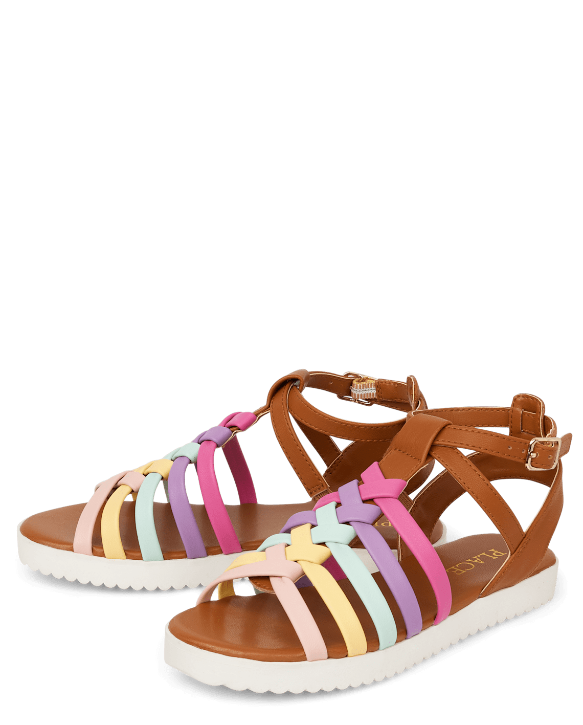 Girls Rainbow Gladiator Sandals - multi, Size: Youth 1