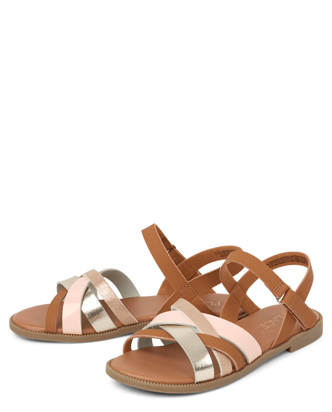 Girls Cross Strap Sandals - multi, Size: Youth 11