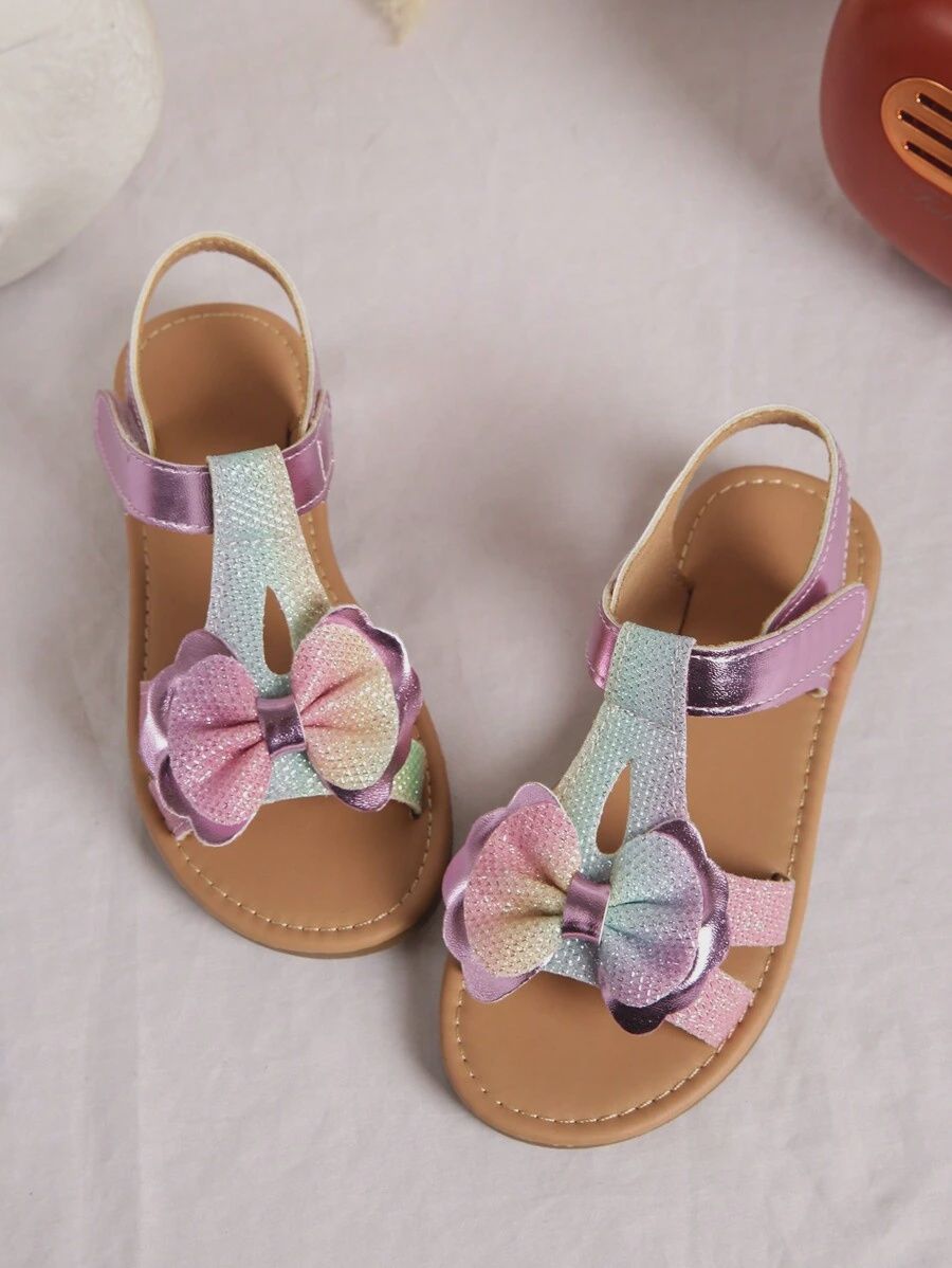 1pair Girls&#39; Cute Colorful Flat Casual Sandal, Size: EUR 27 (4.5 yrs)
