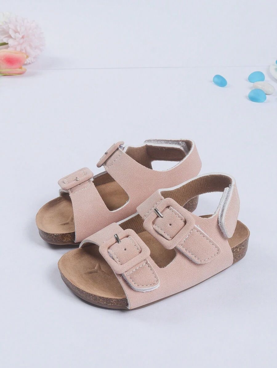 Kids&#39; PU Leather Back Strap Design Roman Sandals - Pink, Size: US 9 ( 4 yrs)