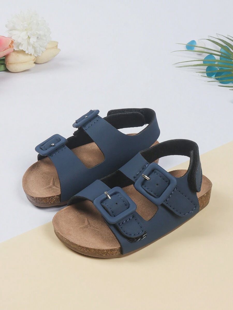 Boys &amp; Girls PU Leather Back Strap Design Roman Sandals - Blue, Size: US 12 (5-6 yrs)