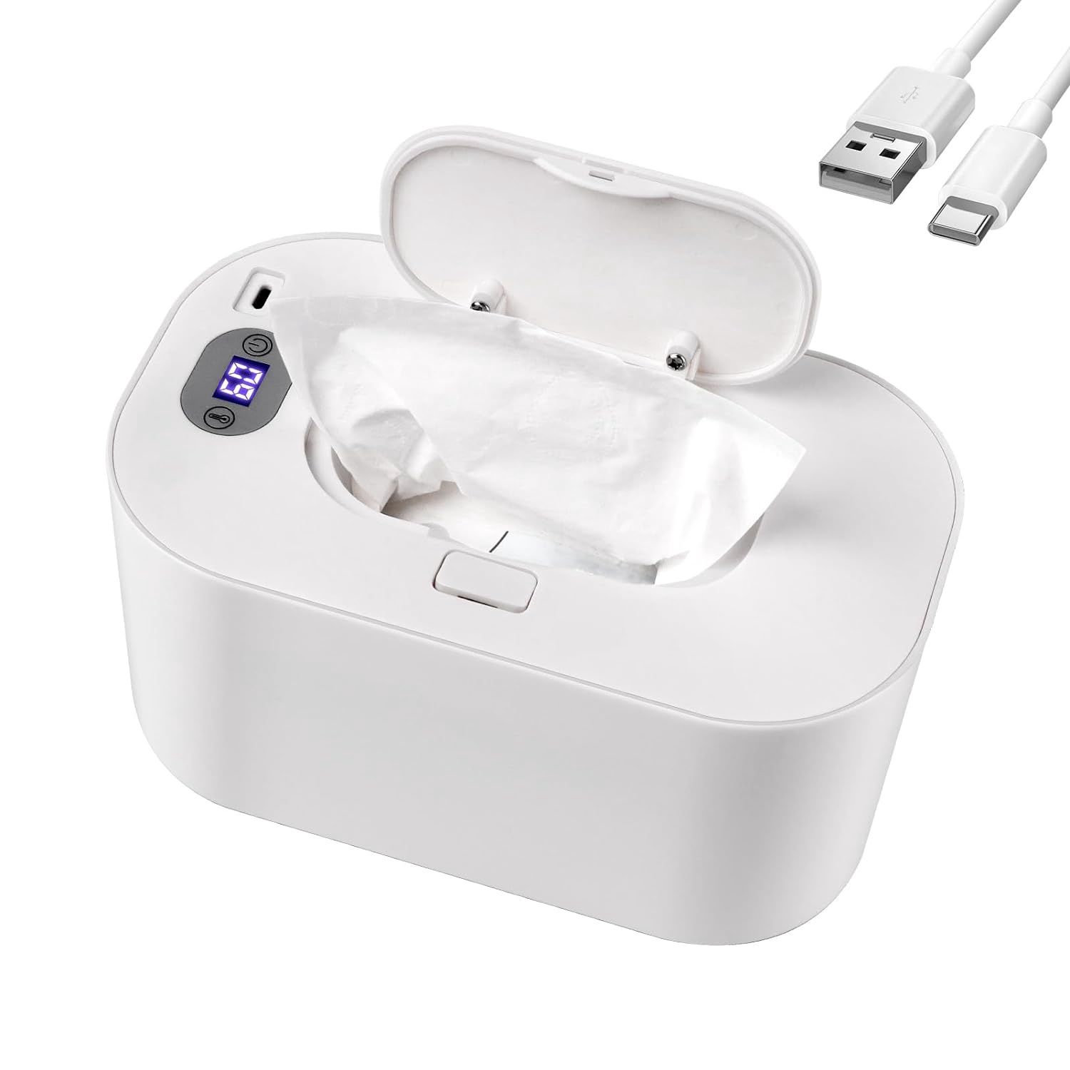 Baby Wipe Warmer and Baby Wet Wipes Dispenser, 5 Modes of Temperature Heating Control Portable Diaper Wipes Warmer