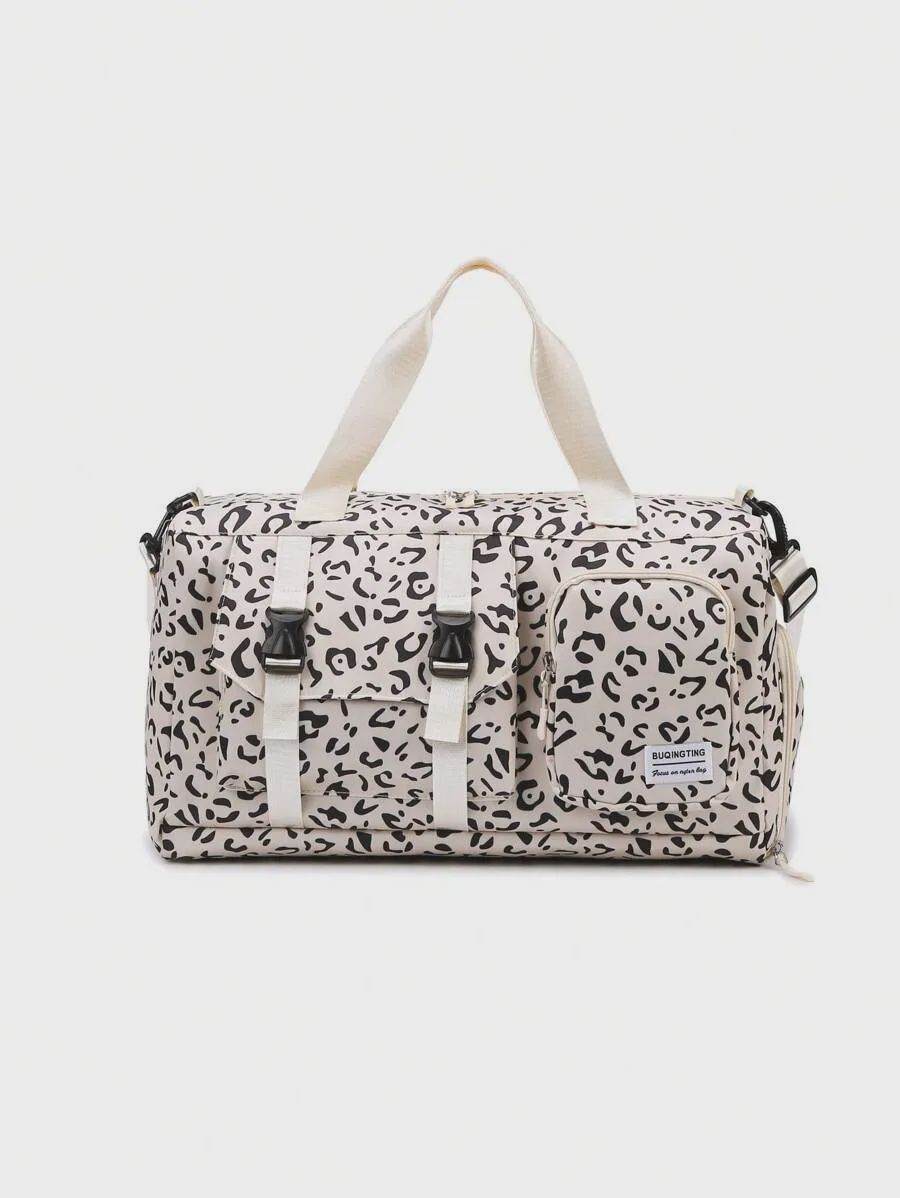 Biege Cow, Leopard, Zebra Print, Duffle Bag - Maternity Bag