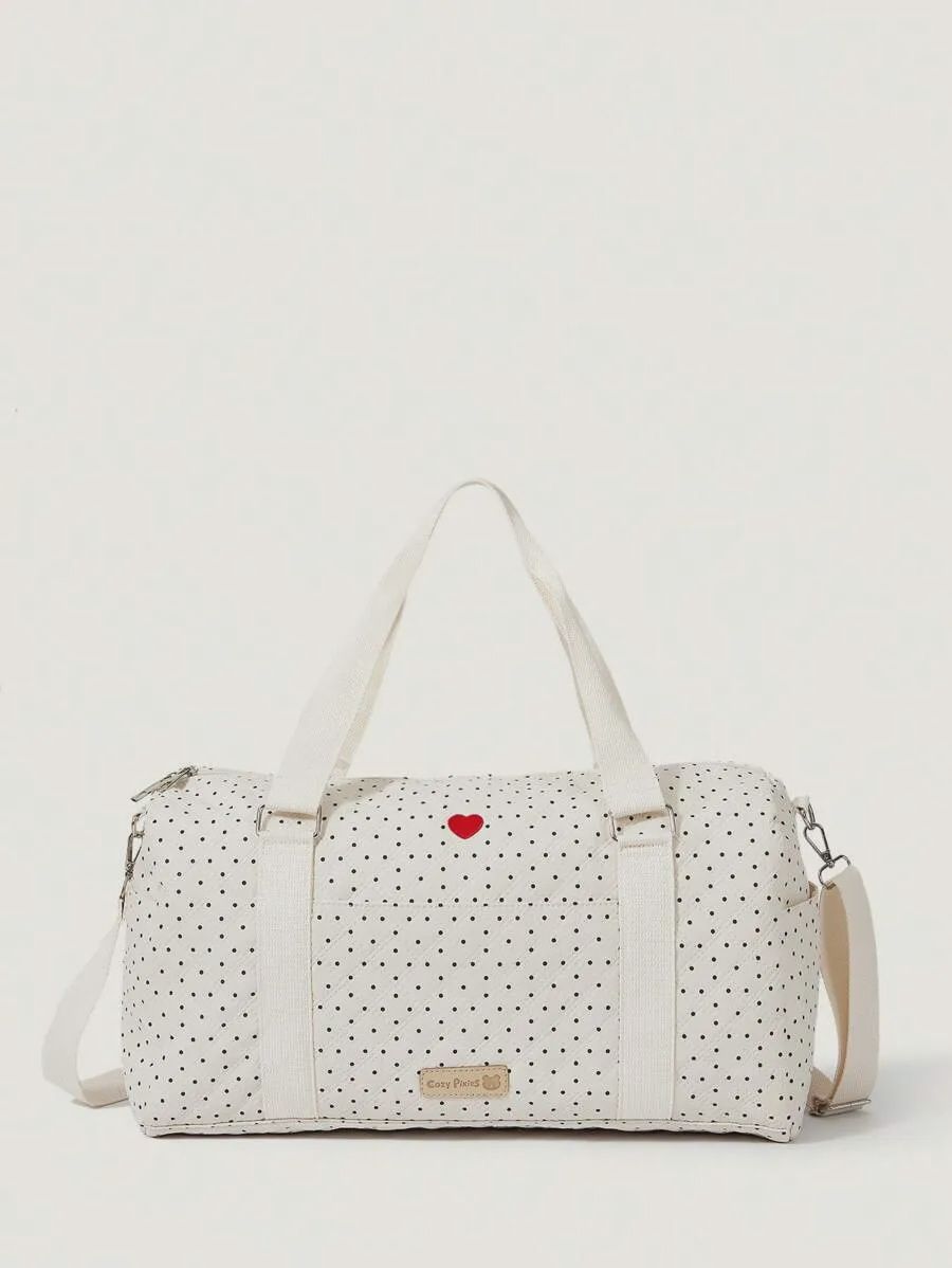 Cozy Pixies Heart Polka Dot Tote Bag