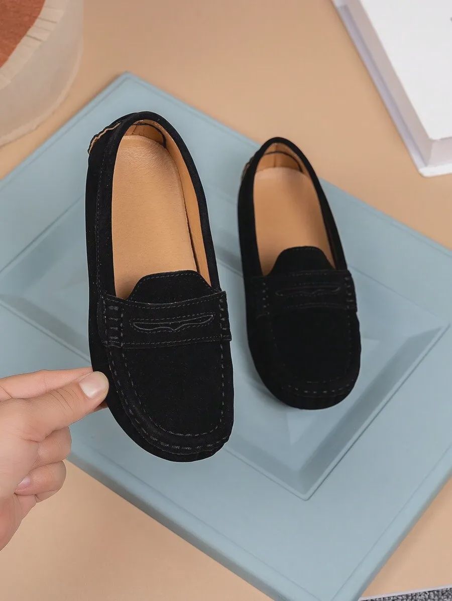 Boys Black Loafers Soft Fur, Size: EUR 29 (5-5.5 yrs)