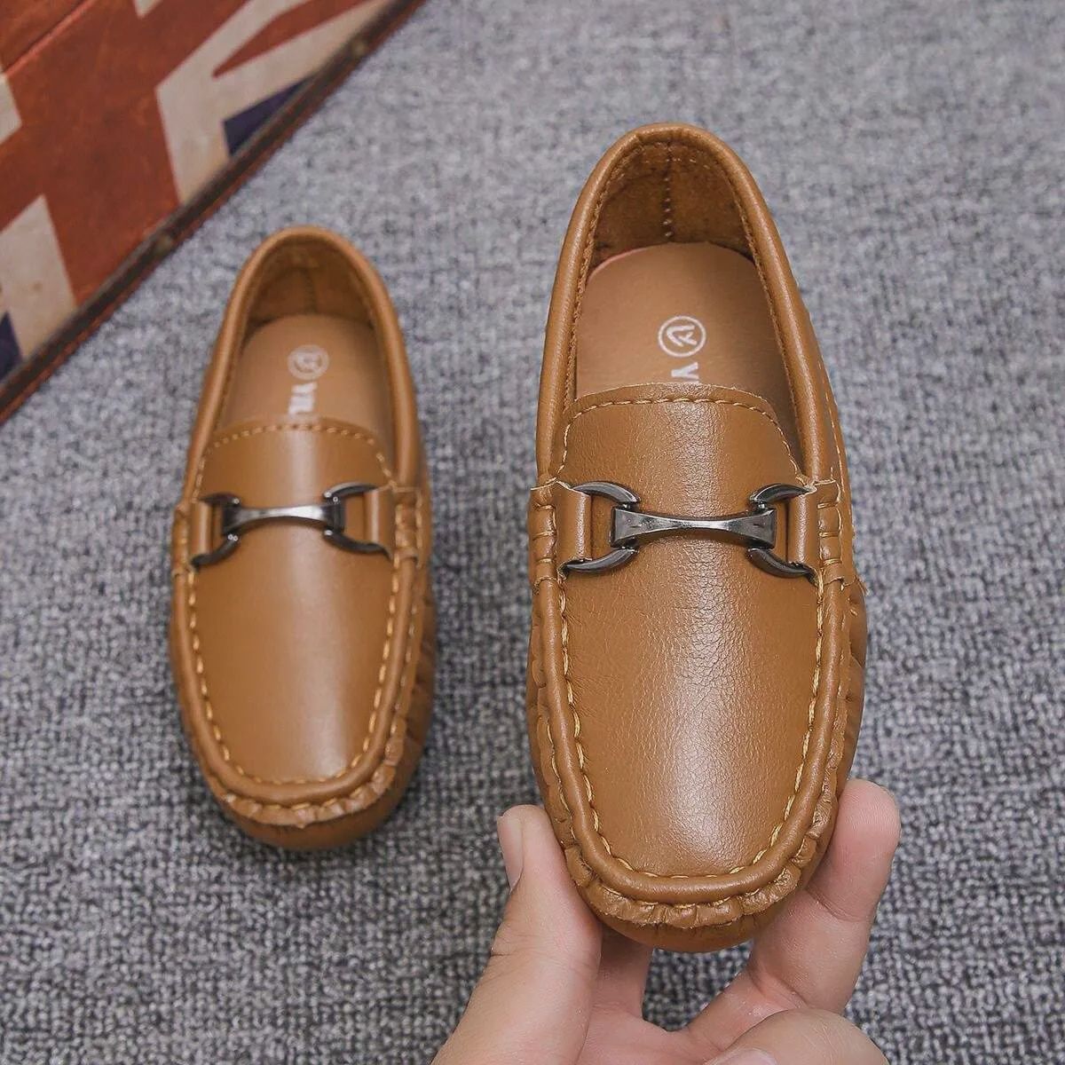Casual Slip-On Loafers Shoes For Boys - Brown, Size: EUR 29 (5-5.5 yrs)