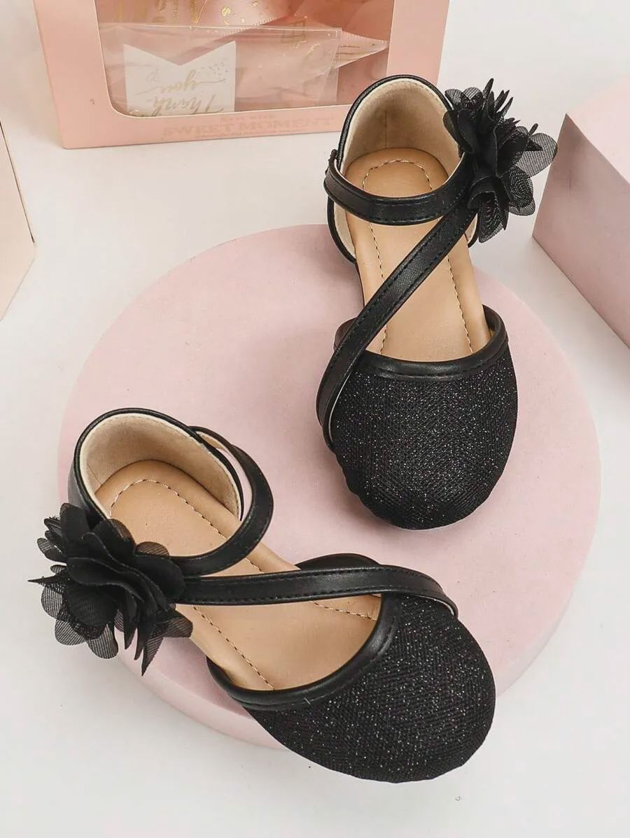 Baby Girls&#39; Comfortable Flat Shoes - Black, Size: EUR 28 (5yrs)