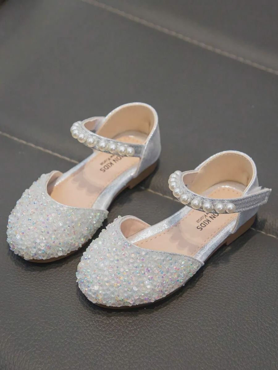 Flat Princess Shoes, Rhinestone Girls, Size: EUR 29 (5-5.5 yrs)