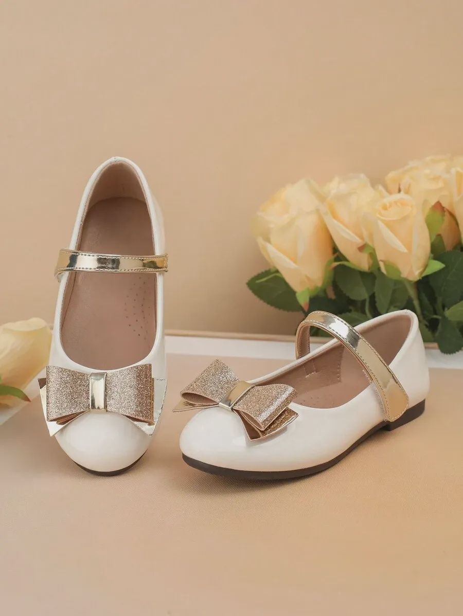New Style Girls Bowknot Slip-On Shoes, Size: EUR 29 (5-5.5 yrs)