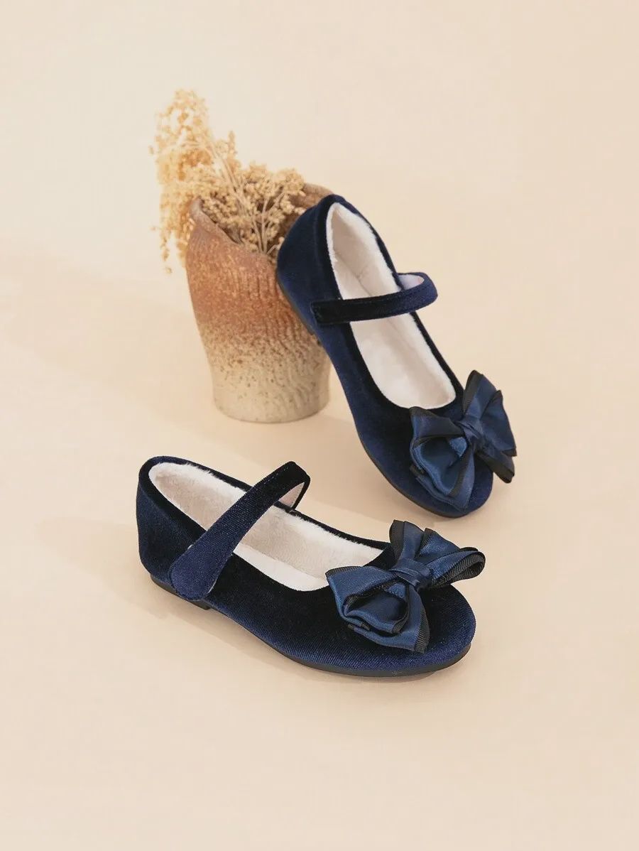 Butterfly Decorated Flat Shoes - Navy Blue, Size: EUR 28 ( 5yrs)