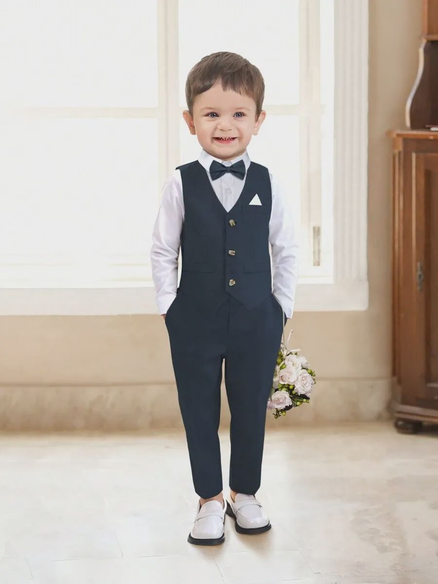 New Gentleman Suit Set - Navy Blue, Size: 5Y