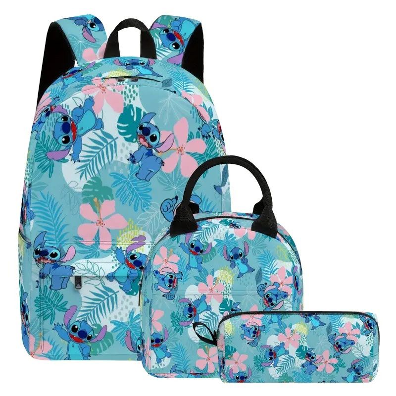 3pcs Disney Stitch Backpack Set, 17Inch , Lunch Box &amp; Pencil Case,