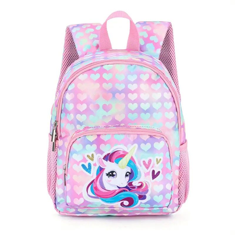 Pastel &amp; Hearts School Backpack - Unicorn