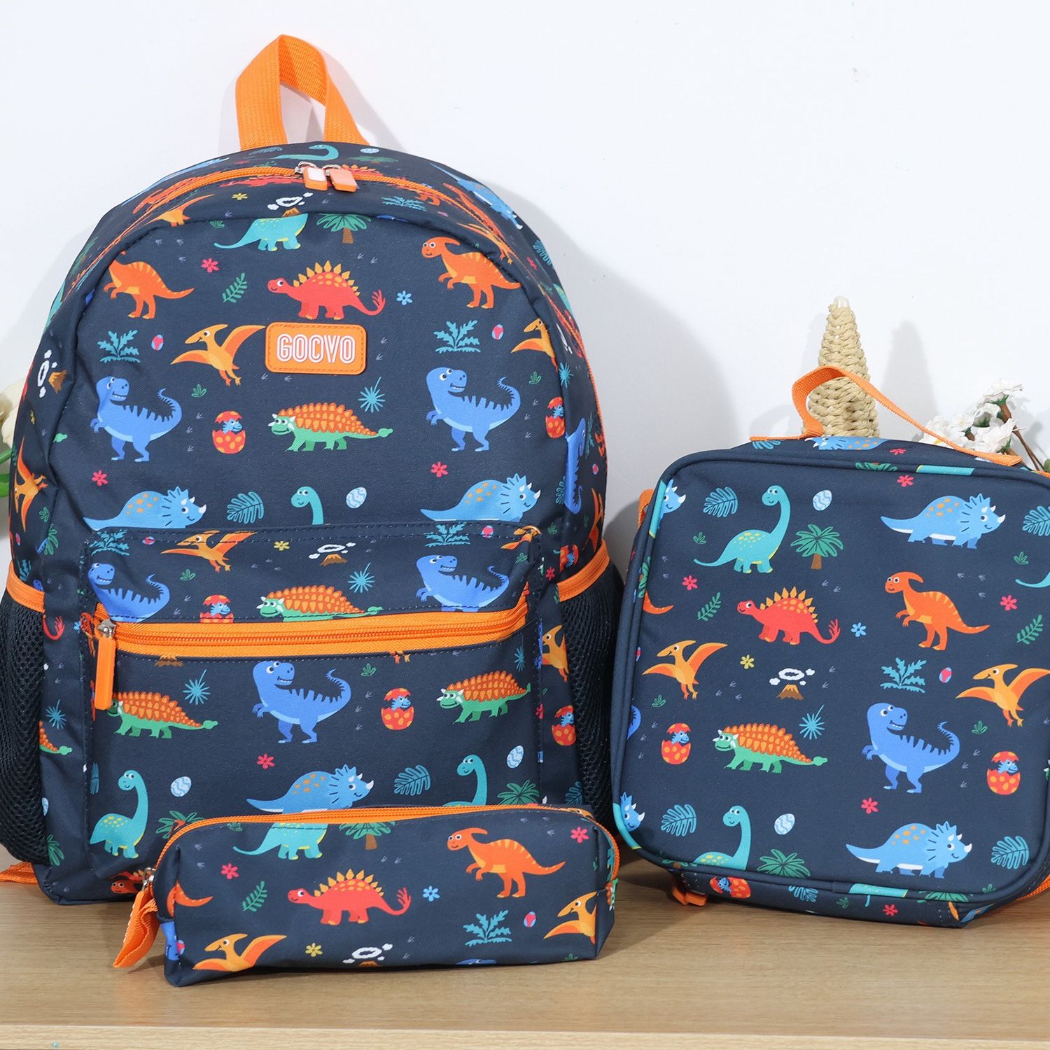 Kids School Backpack Set - Dinosaur